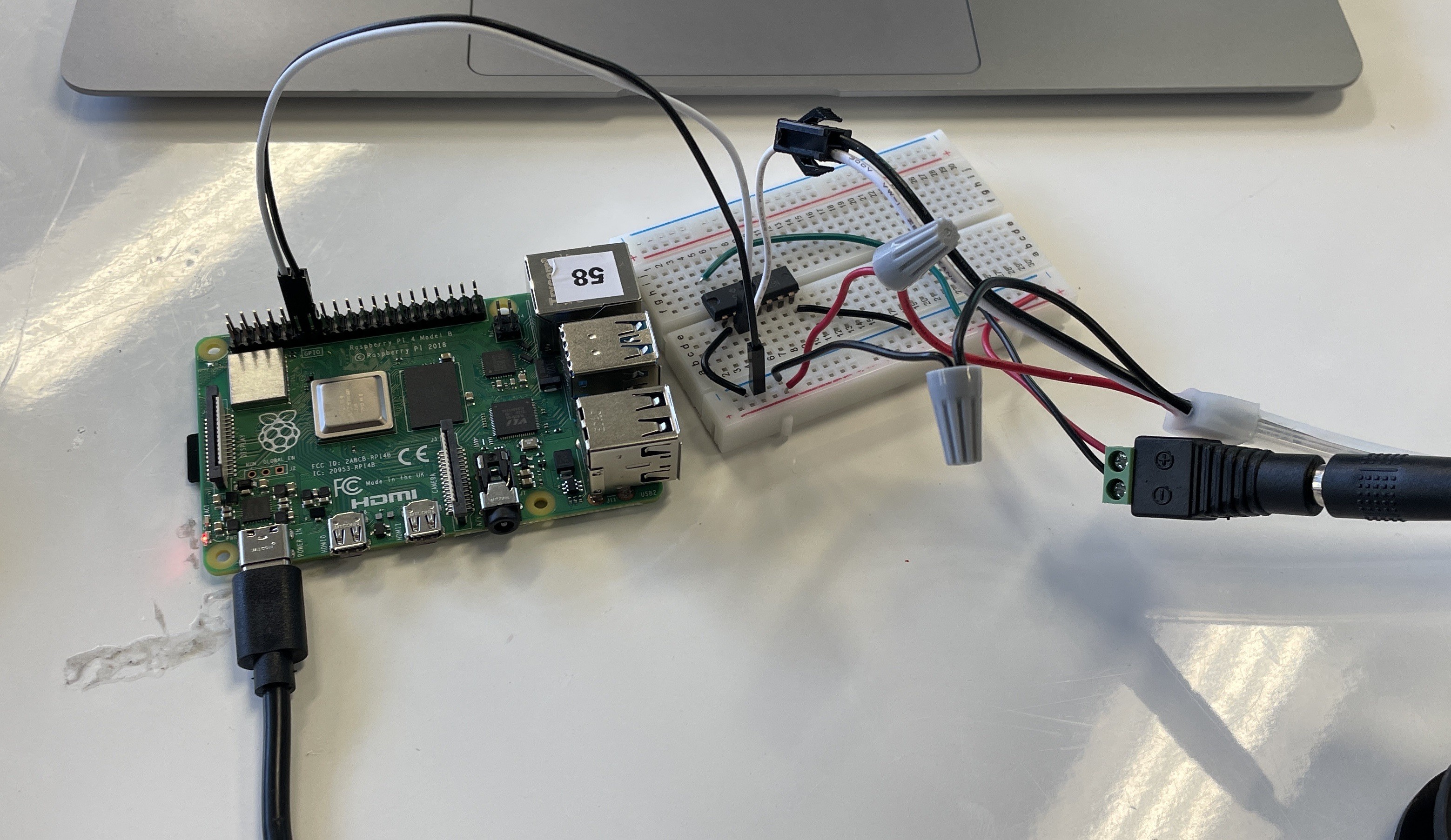 The circuitry connected to the raspberry pi