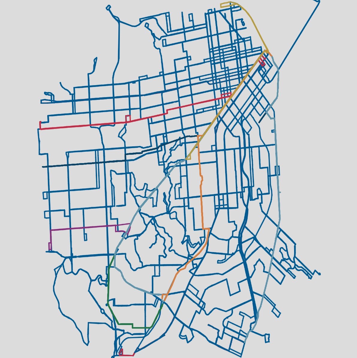 Generated muni bus lines pattern