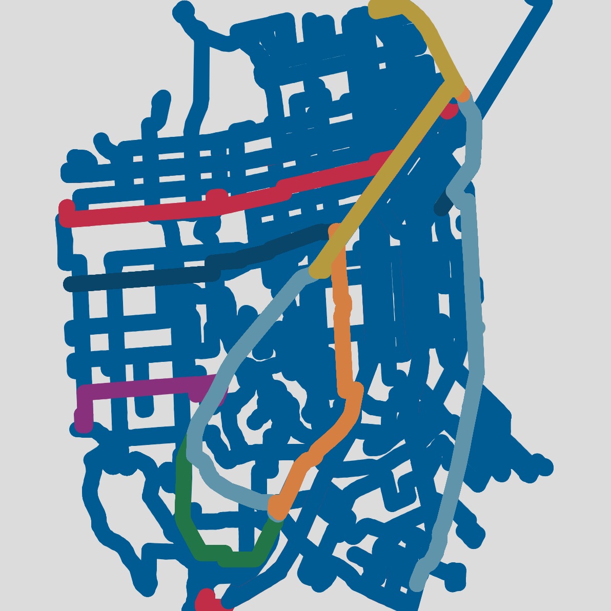 Generated thicker muni bus lines pattern